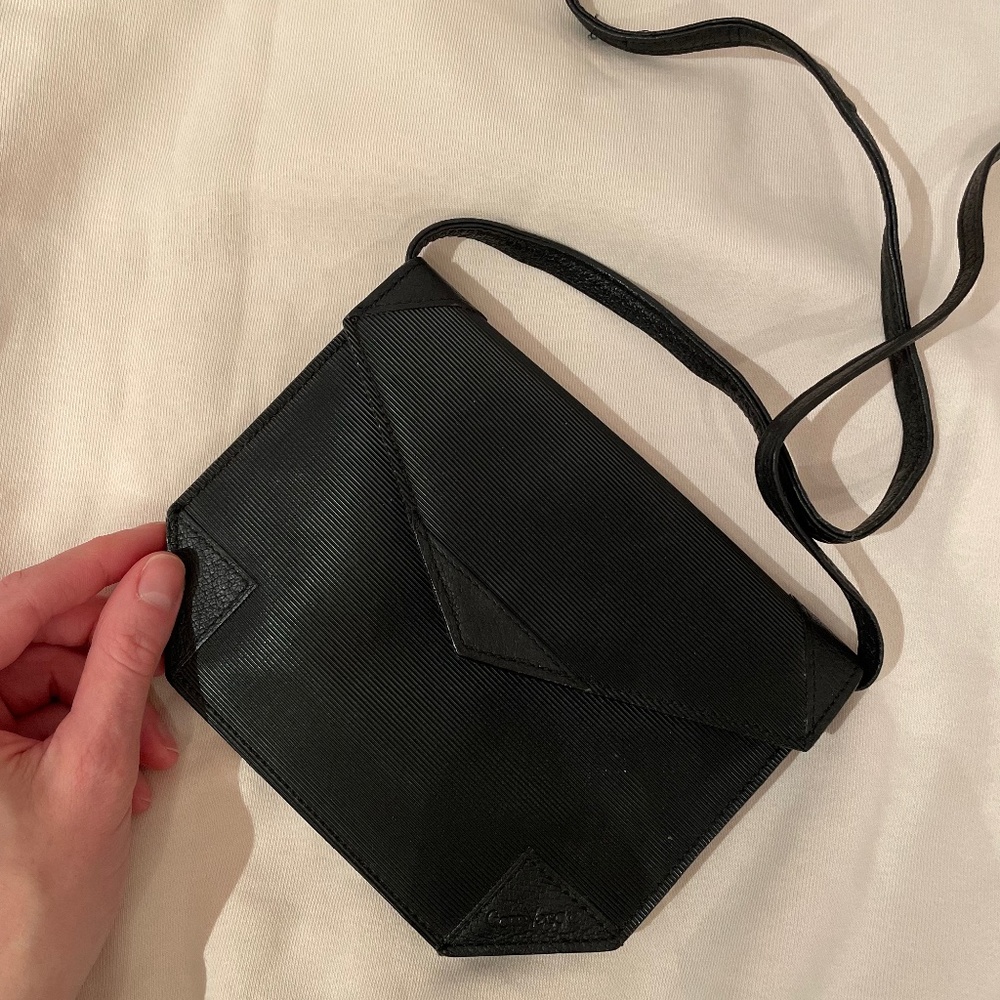 Gianni Versace Black Leather Clutch Bag